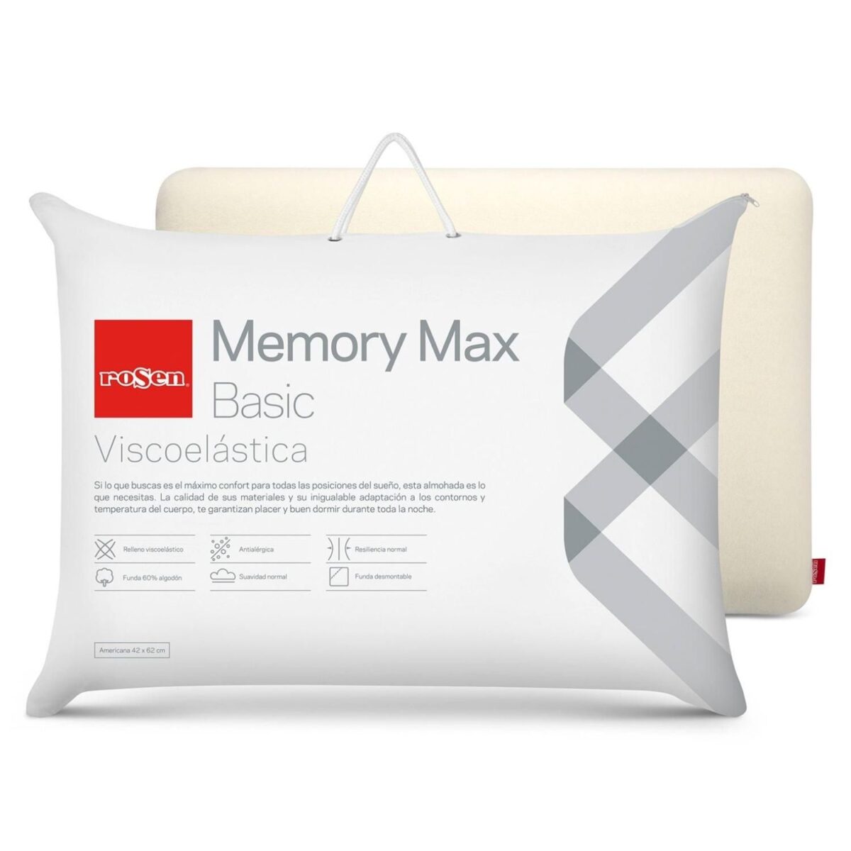 Pack de 2 almohadas viscoelásticas Rosen Memory Max, las mejores del ranking