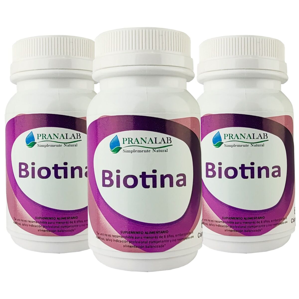 Biotina Pranalab pack 3 frascos 180 cápsulas