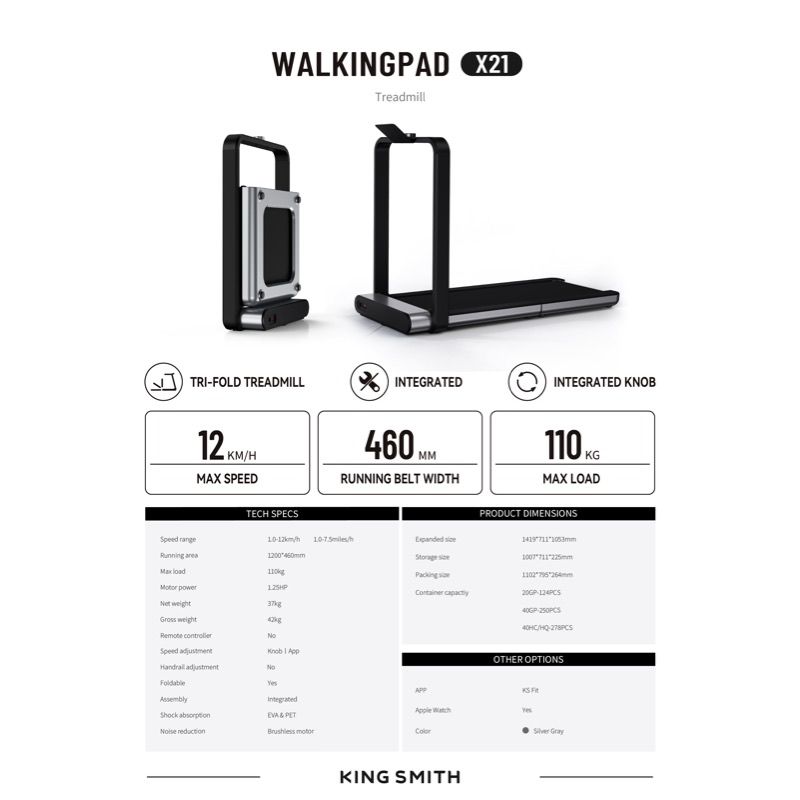 Trotadora plegable inteligente Kingsmith WalkingPad X21