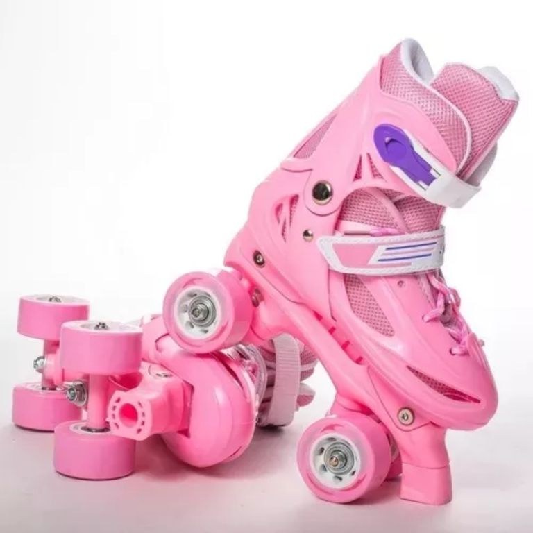 Patines 4 ruedas rosados niña