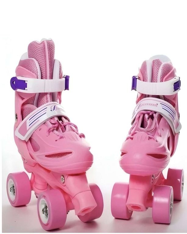 Patines Ajustables 4 Ruedas Niña Rosado