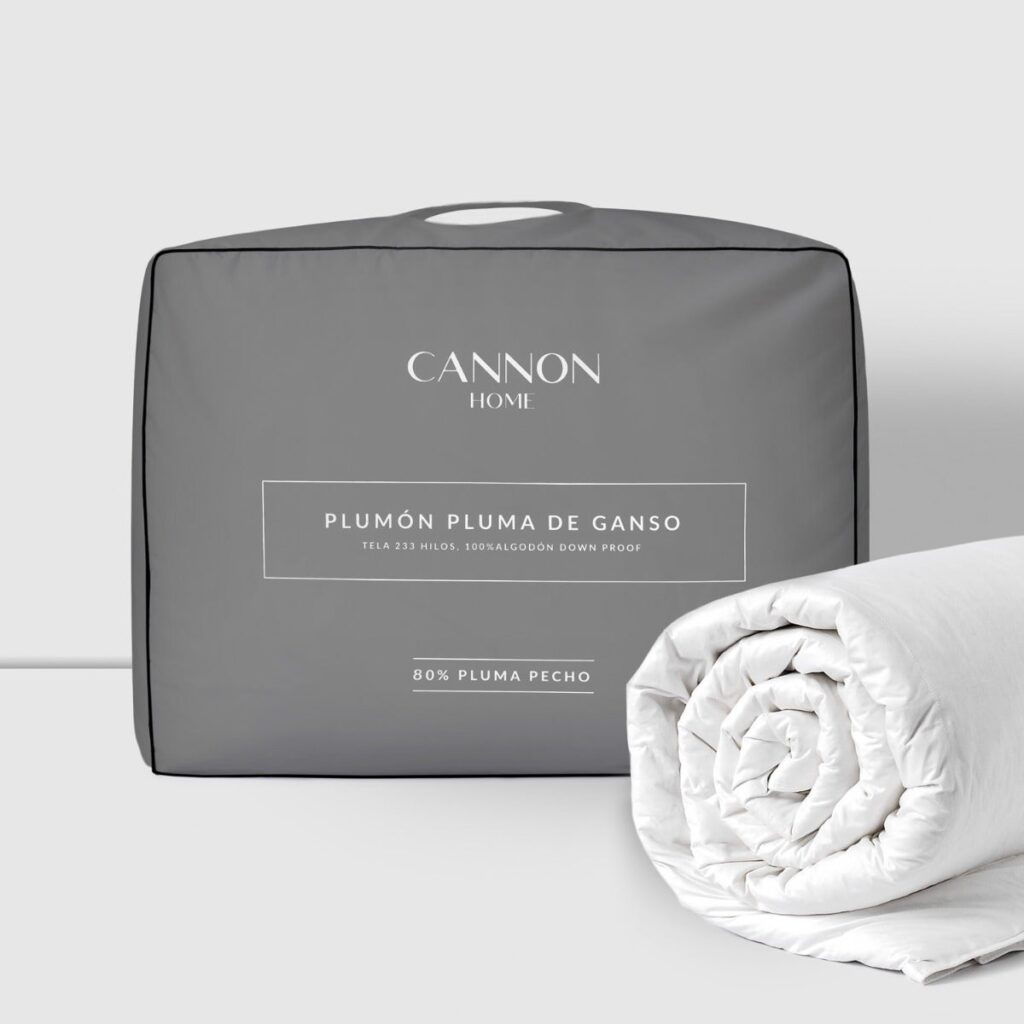 Plumón Cannon 2 plazas 80% pluma de pecho de ganso