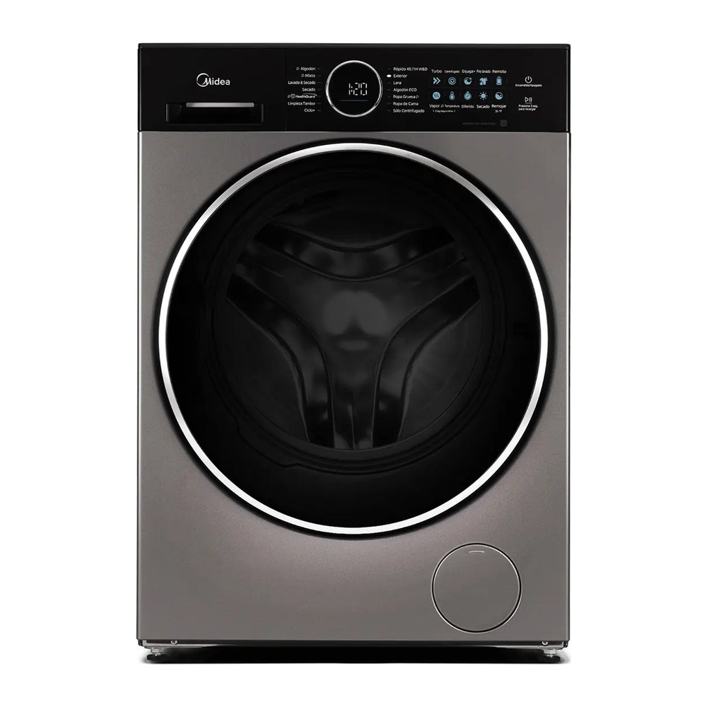 Lavadora secadora Midea Perfect Fit MF210D120WB/T de 12/10 kg, titanio