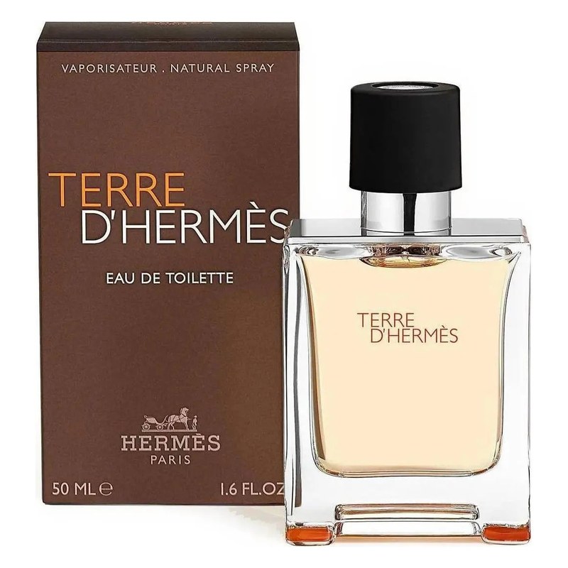 Perfume Hermès Terre d’Hermès Eau de Toilette 50 ml con su caja